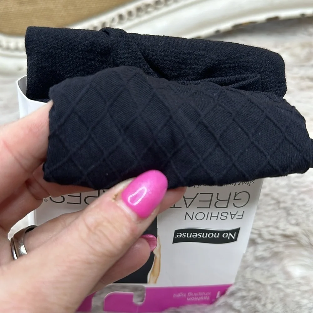 Hanes | No Nonsense | Great Shapes® Diamond Control Top Textured Tights …